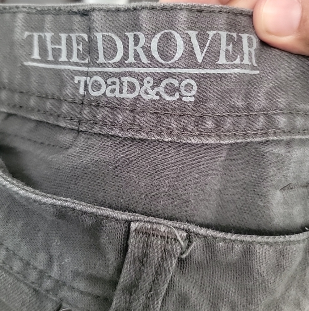 Toad & Co. Drover Men's Grey Denim Organic Cotton Stretch Pants 36x32 Quality - Picture 5 of 5